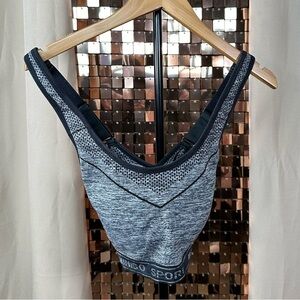 Miniso Sports Grey & Black Sporty Stretchy Athletic Wear Sports Bra P2P 17”